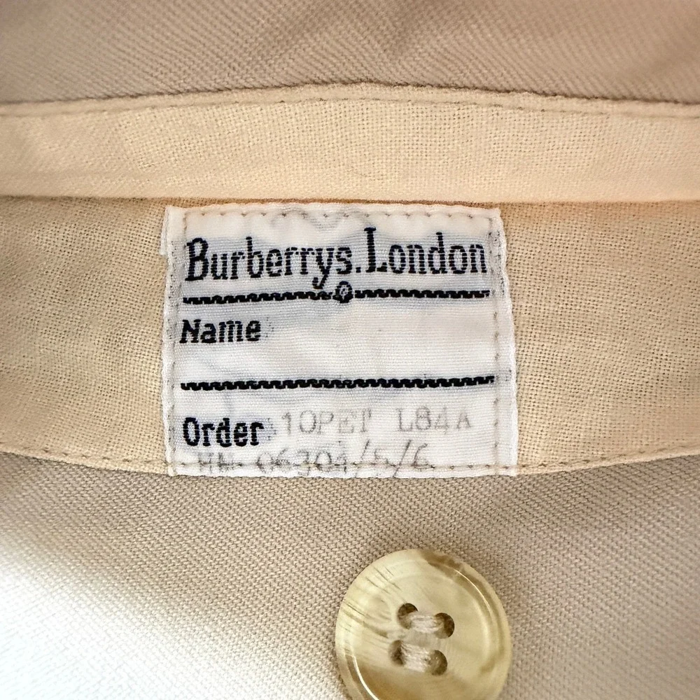 New‎ Burberry Vintage Trench Coat Beige Double Breasted Belted Check XS S - Picture 16 of 16